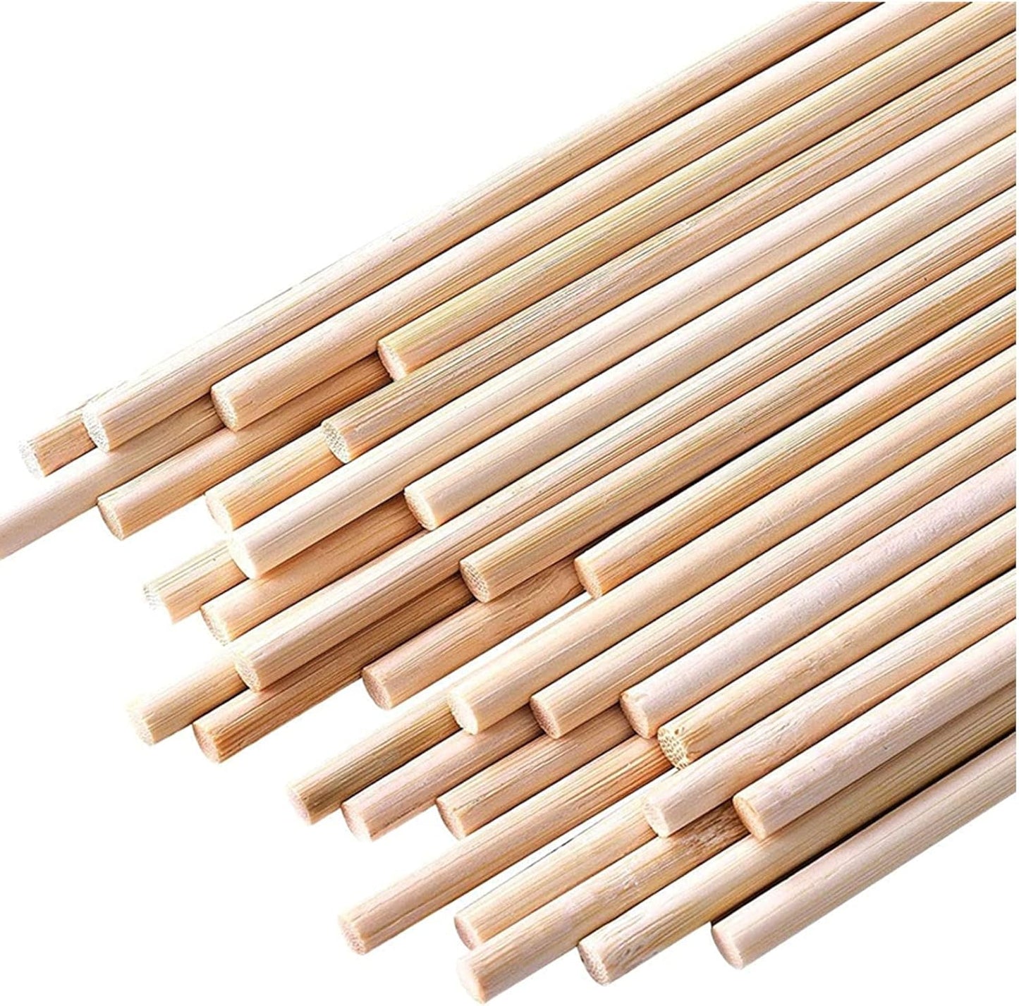HOPELF 50PCS Bamboo Dowel Rods - 1/4 x 12 Inch, Assorted Hardwood Sticks for Crafts, Cake Dowels & DIY Projects