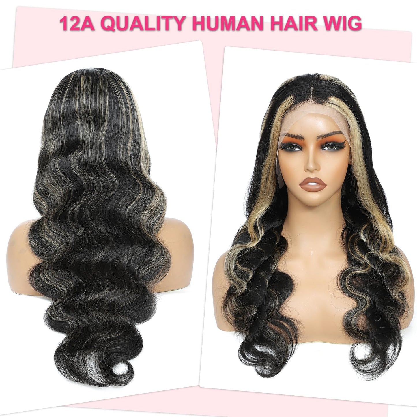 Kephare 250 Density FB/27 Balayage Highlight Ombre Lace Front Wig Human Hair Body Wave 13x4 HD Transparent Lace Front Wigs Human