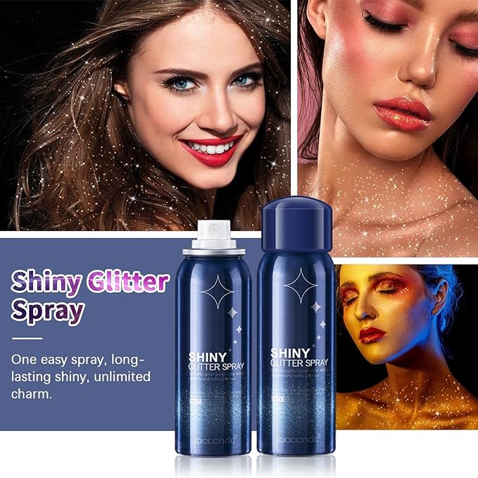 Corleone Body Glitter,Shiny Glitter Spray for Hair,Highlighter Powder,Glitter Shimmer Sparkle Hairspray Powder Makeup, for Face Body Hair Dress Prom Party