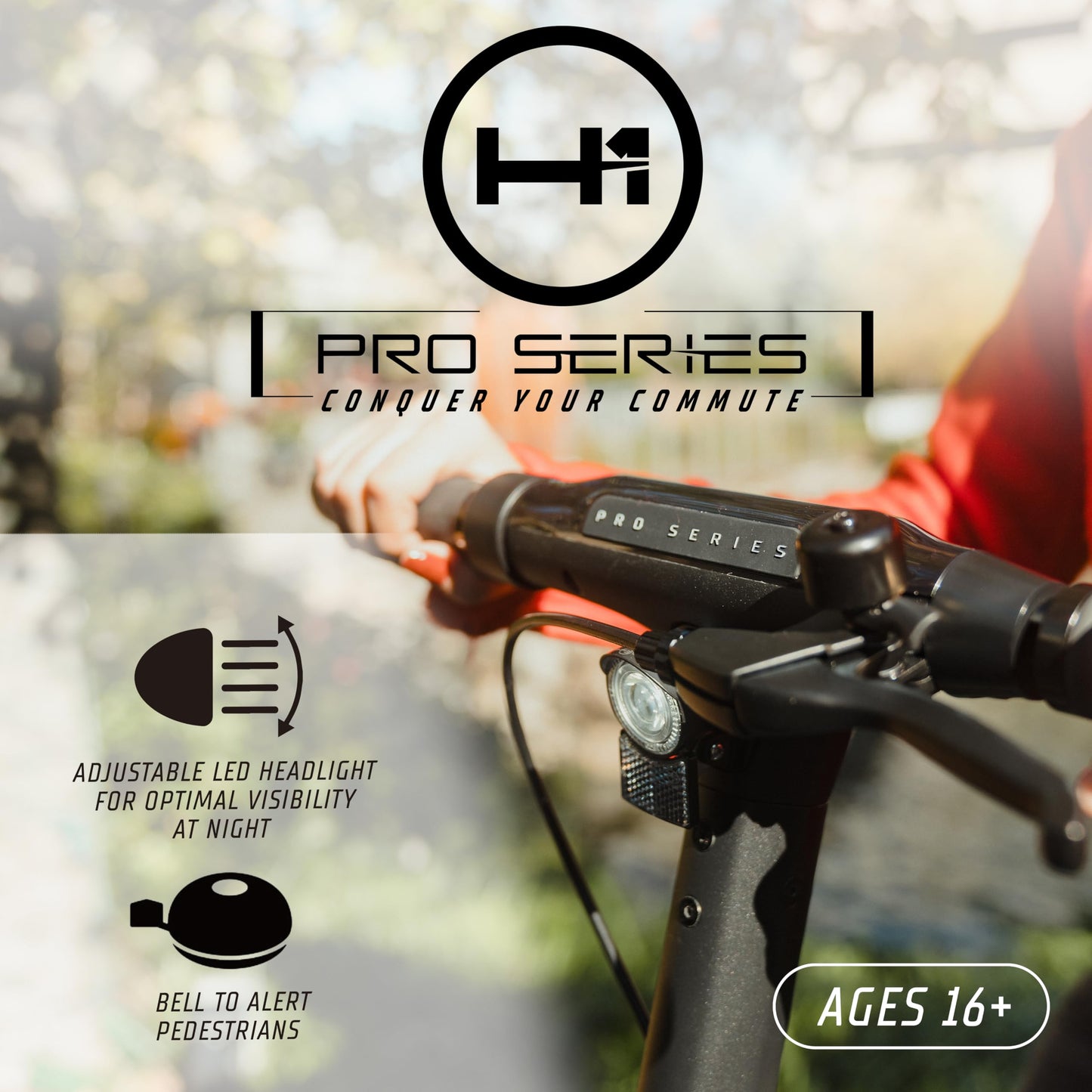 H-1 Pro Series Ace R450 Foldable Electric Scooter with 450W Brushless Motor, 20 mph Max Speed, 10” Self-Sealing Tubeless Tires, and 25 Mile Range Commuter Scooter for Adults & Teens