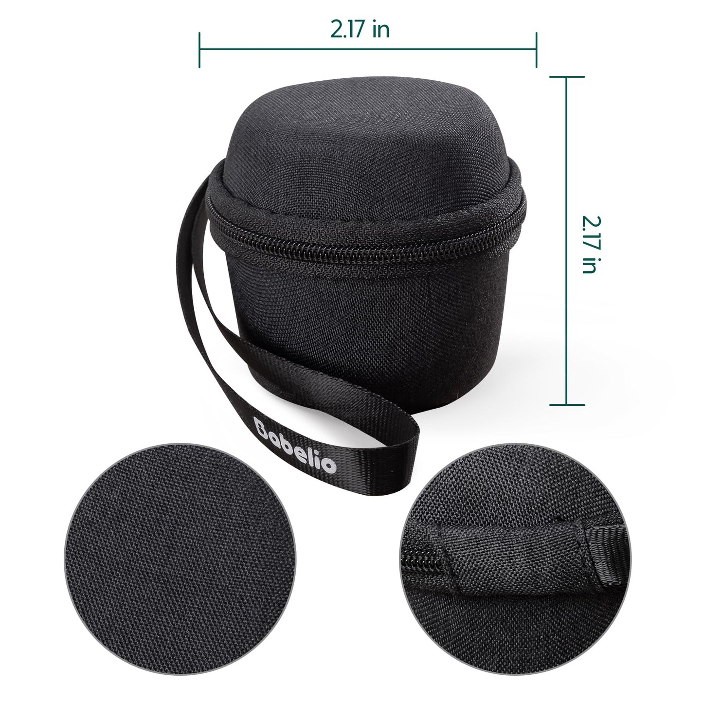 Babelio Portable Travel Case for Babelio Pocket Mini White Noise Machine, Double Stitch Zipper - Perfect for Traveling (CASE ONLY - Textile Black)