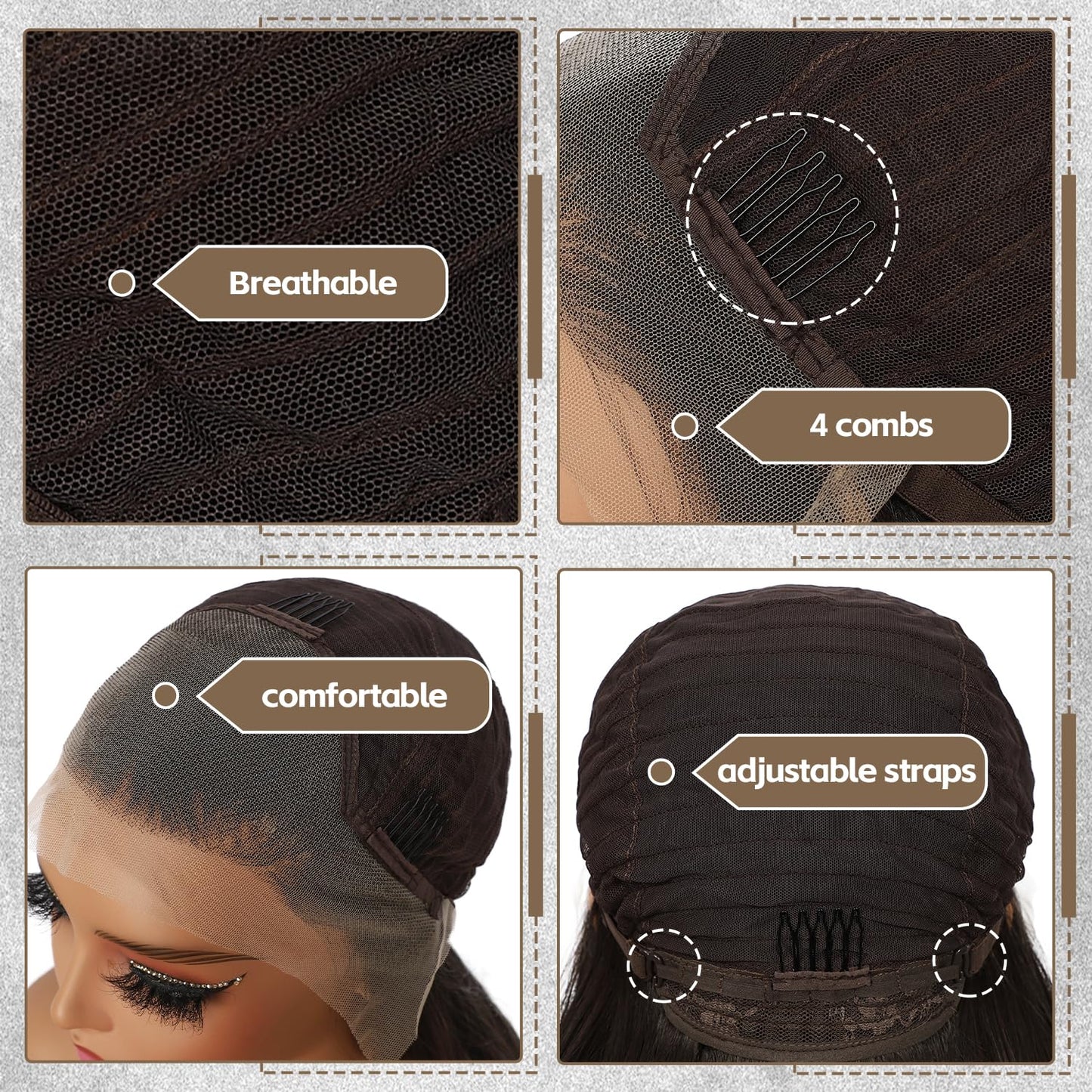 BABEHERS Black Lace Front Wig for Women 13x4 Long Lightweight Synthetic Wigs Pre-plucked Natural Hairline 150% Density Transpare