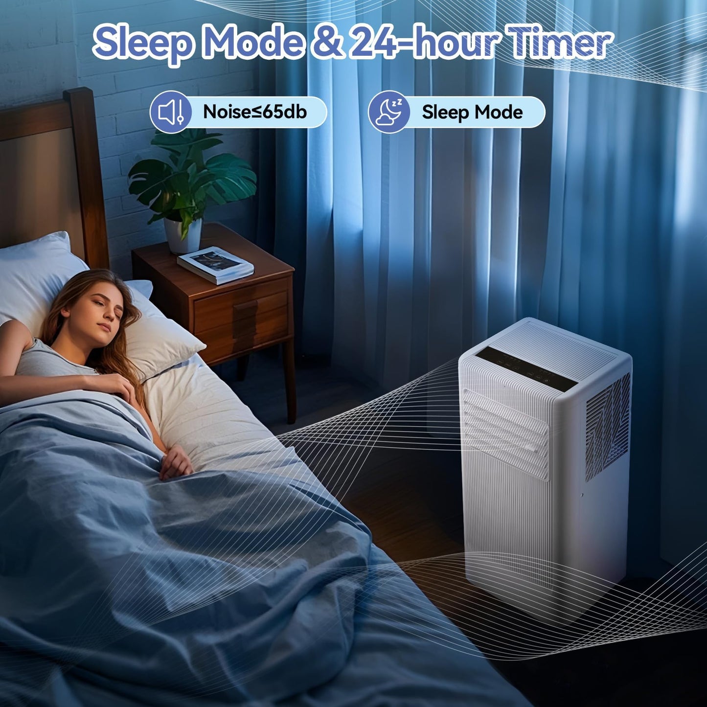 GarveeHome 8000 BTU Portable Air Conditioner - 3 in-1 Cooling Unit with Remote, LED Display & 24H Timer, Free Standing AC for Rooms Up to 350 Sq.Ft