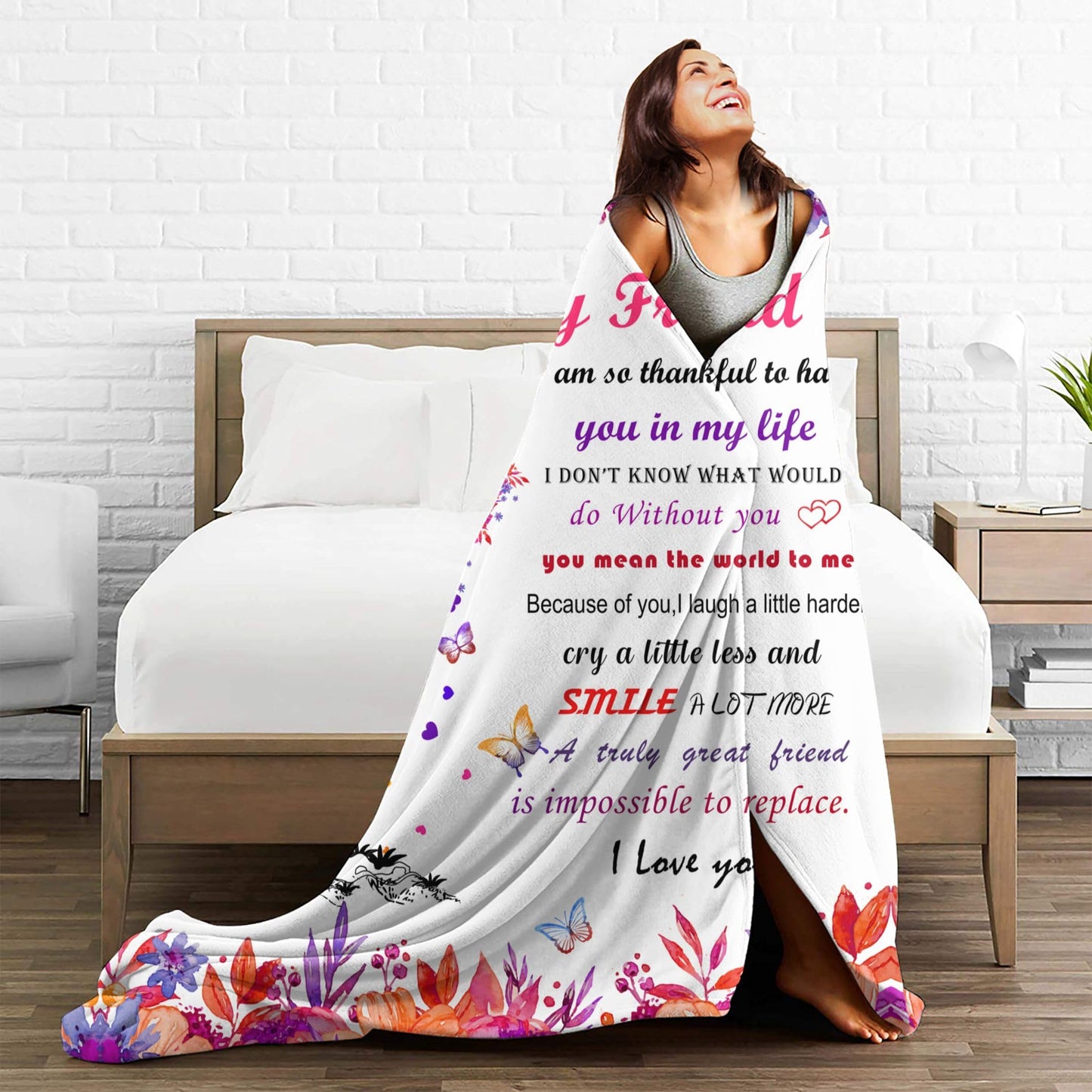 Ujifuis Best Friend Birthday Gifts for Women,Friendship Gifts for Women,Gifts for Best Friend Woman Friends Blankets 60"x50"