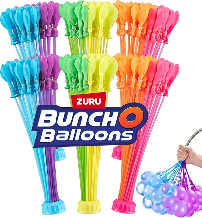 Bunch O Balloons Tropical Party (6 Pack) by ZURU, 200+ Rapid-Filling Self-Sealing Tropical Colored Water Balloons for Outd...