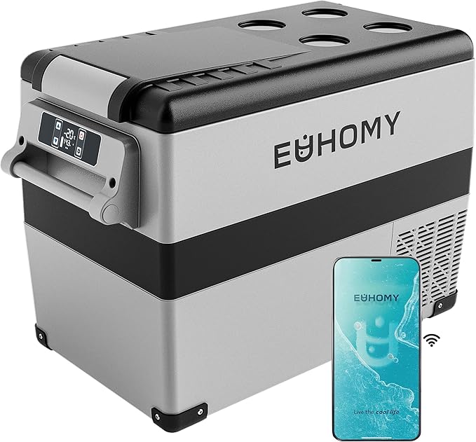 EUHOMY 12 Volt Refrigerator, 48QT(45L) Electric Cooler, 12V Fridge APP Control, 12V Cooler -4℉~68℉, Portable Freezer 12/24...