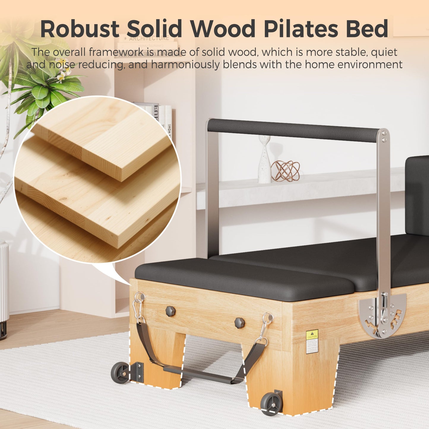 DELAVIN Pilates Reformer with Tower, Pilates Machines with Springs, Sitting Box, Jump Board and Accessories, Solid Wood Pilates Equipment for Studio, Gym and Home Workout