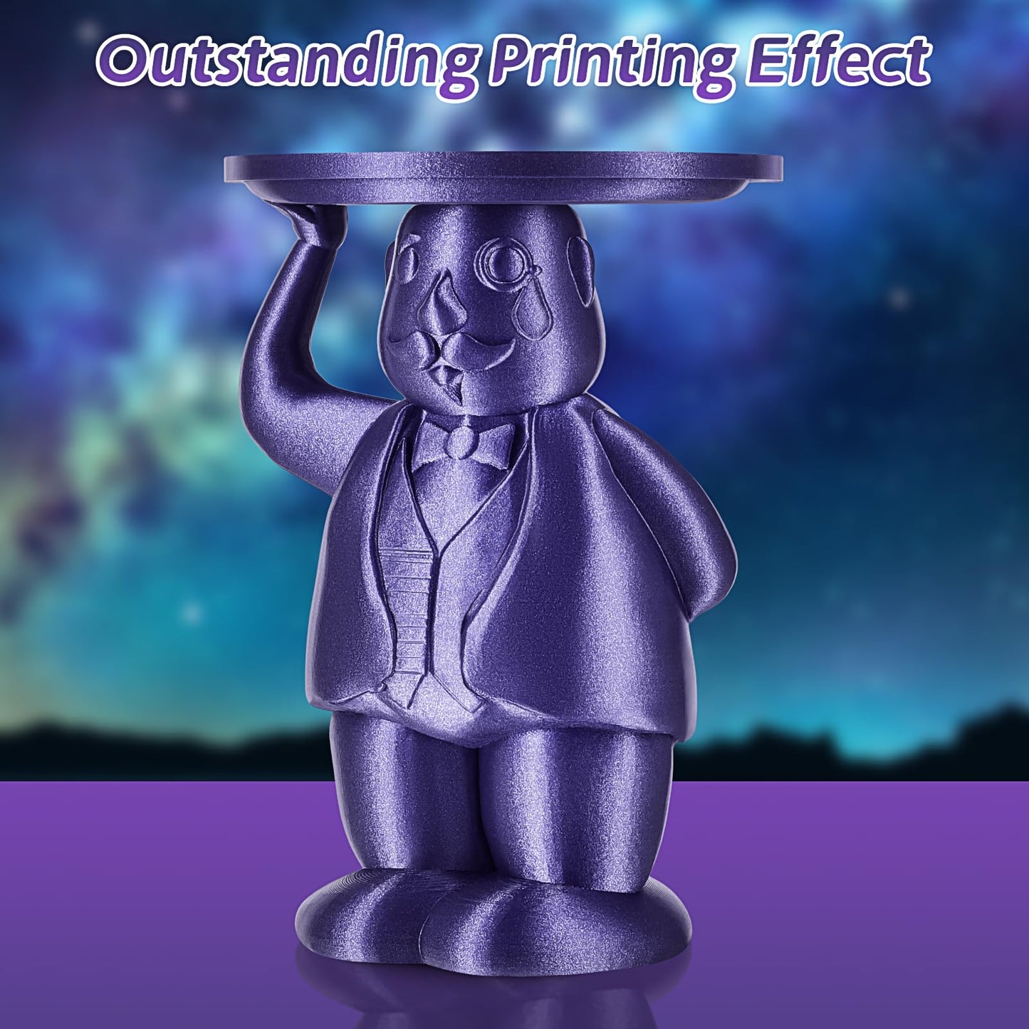 Eryone Glitter Pla Filament For 3D Printer, 1.75Mm +/-0.03Mm, 1Kg(2.2Lbs)/Spool, Sparkle Purple