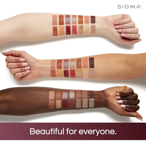 Sigma Beauty Cor-De-Rosa Eyeshadow Palette - 14 Warm Eyeshadow Shades in Matte, Shimmer and Metalic Finishes - Highly Pigmented Vegan Eye Makeup Palette - Clean Beauty Products