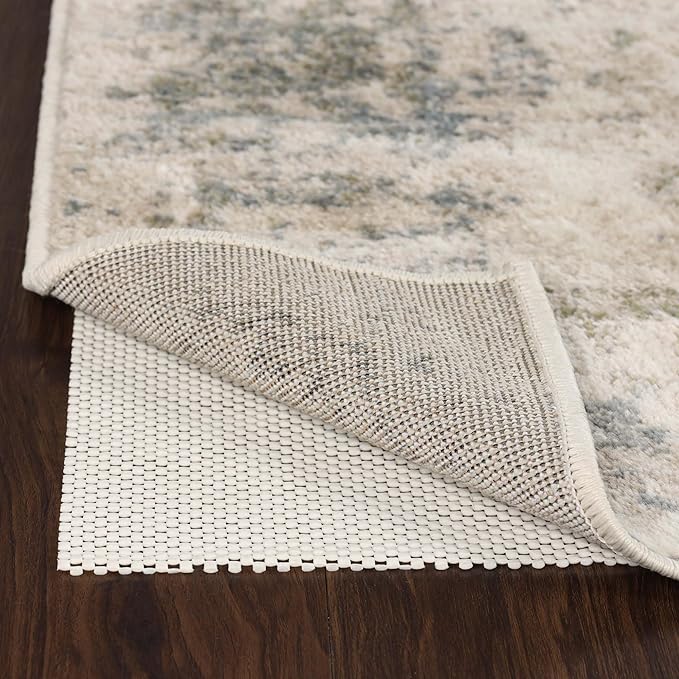 Superior Rio Reversible Rug Pad, Non-Slip, Non-Skid, Thick Mesh Design, Floor Protector, Padding, Furniture Gripper Mat, Slide Stopper, Foam Grip, Polymer Coated Polyester, 2' 6" x 10', Cream