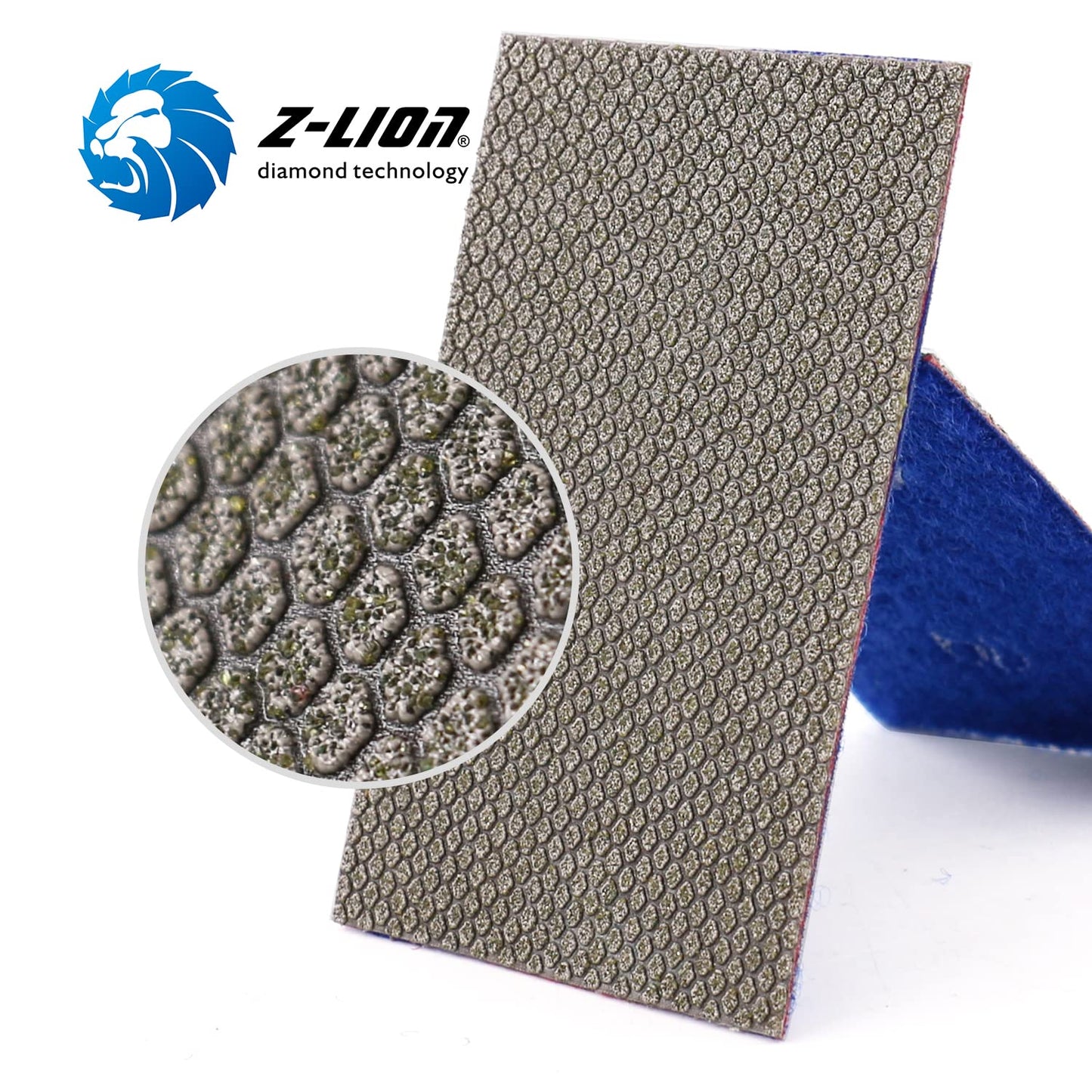 Z-Lion Diamond Abrasive Paper Sheets 60 Grit Diamond Sandpaper Nylon Back for Grinding Stone Glass Ceramic(1 Pcs)