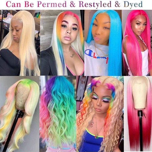 Lace Front Human Hair Wig Pro Deep Parting Blonde Lace Wigs with Pre Plucked Hairline and Baby hair Thick 150% Density Glueless 613 Frontal Wigs Bleached Knots Short 20 Inch