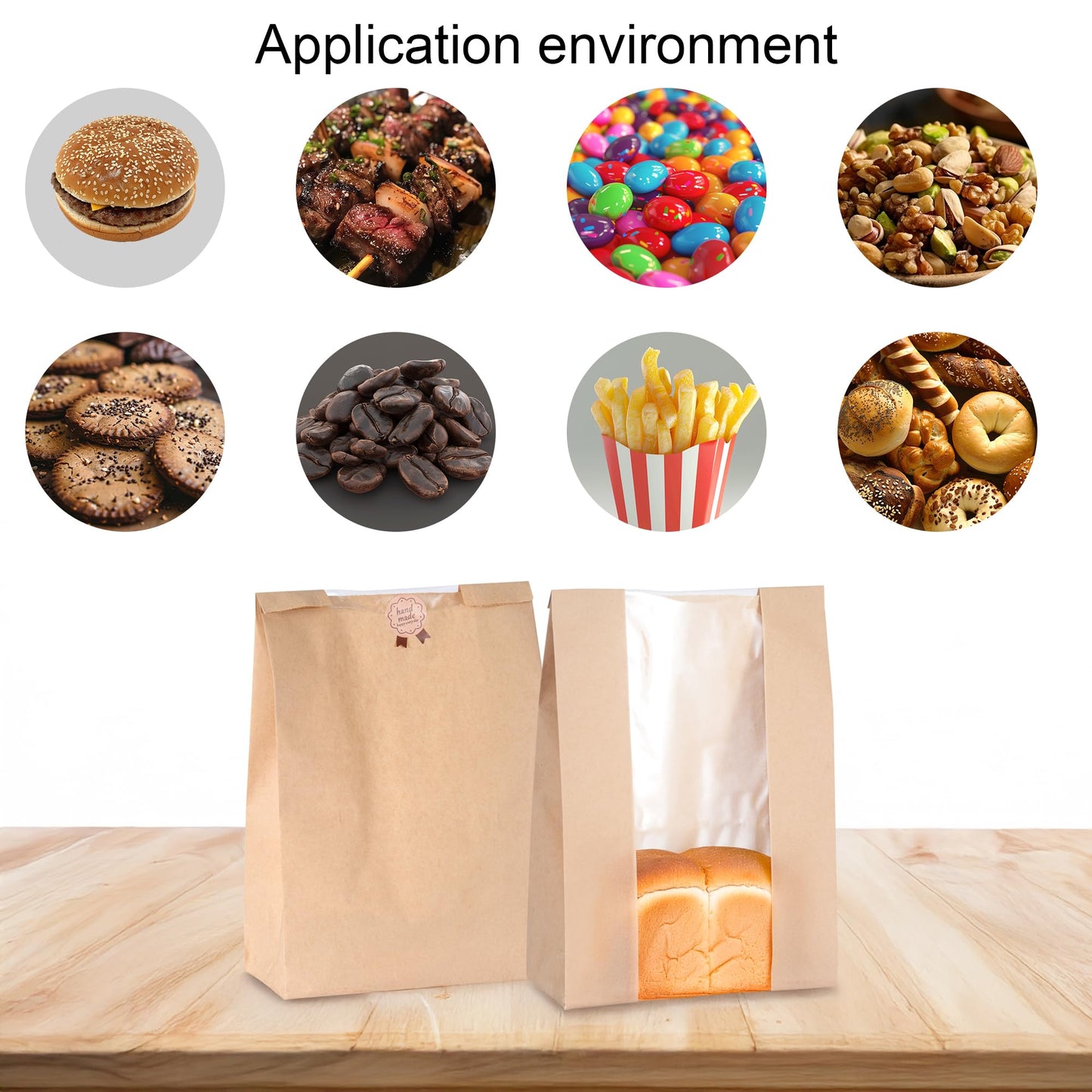 110 Pack Bread Bags for Homemade Bread 13.8" x 8.3" x 3.55",Sourdough Paper Bread Bags With Window,125 sealing stickers A Large Bakery Bags Used for Storage Bread Cookies & Snacks