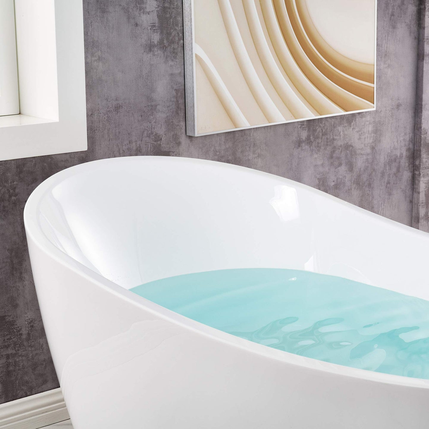 WOODBRIDGE 71" Acrylic Freestanding Bathtub Contemporary Soaking Tub, White Acrylic (Oil Rubbed Bronze Drain/Overflow),B0017 ORB Drain &O