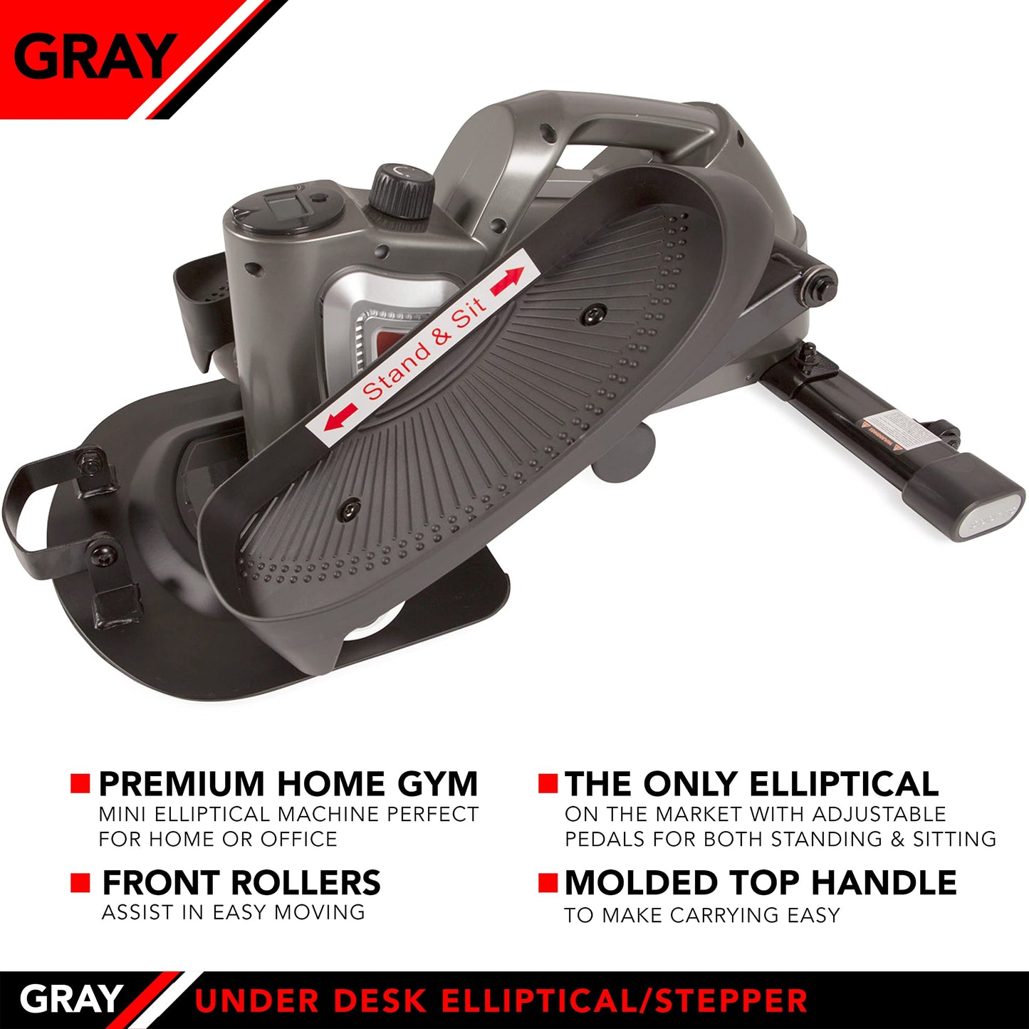 JFIT 50-1000-PEWj/Fit Under Desk & Stand Up Mini Elliptical, Pewter, 27.2 x 15 x 11 inches