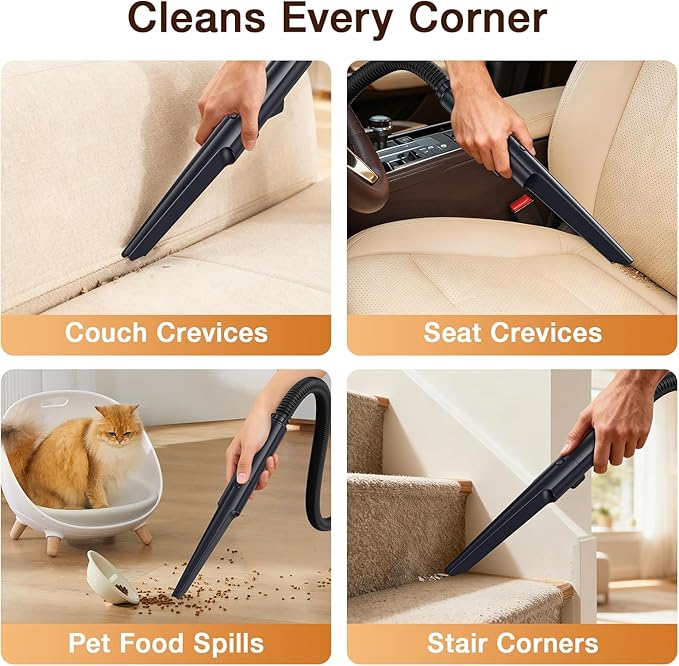 LABIGO Upholstery & Couch Cleaner Machine, 18Kpa Portable Carpet Cleaner Machine for Deep Cleaning, Spot Cleaner and Carpet Shampooer for Pet Messes, Rug, Furniture, Mattress, Sofa, Stairs & Car