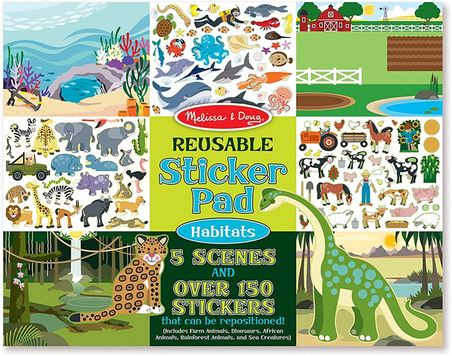 Melissa & Doug Reusable Sticker Pad: Habitats - 150+ Reusable Stickers - FSC Certified