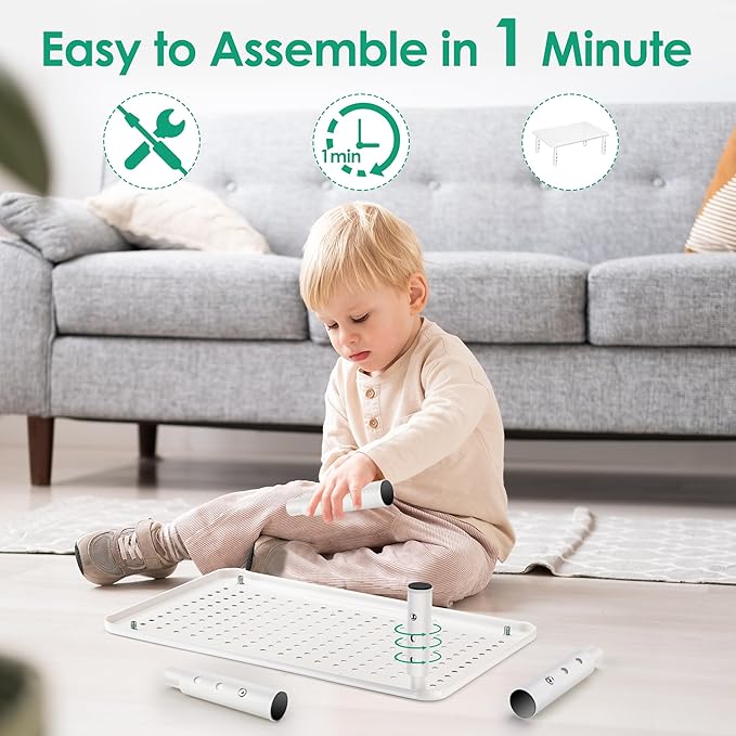La Jaco Monitor Stand Riser, 3 Height Adjustable Monitor Stand with Pen Holder, Dual Monitor Riser Laptop Riser for Office, Home, School Supplies, 1 Pack, White