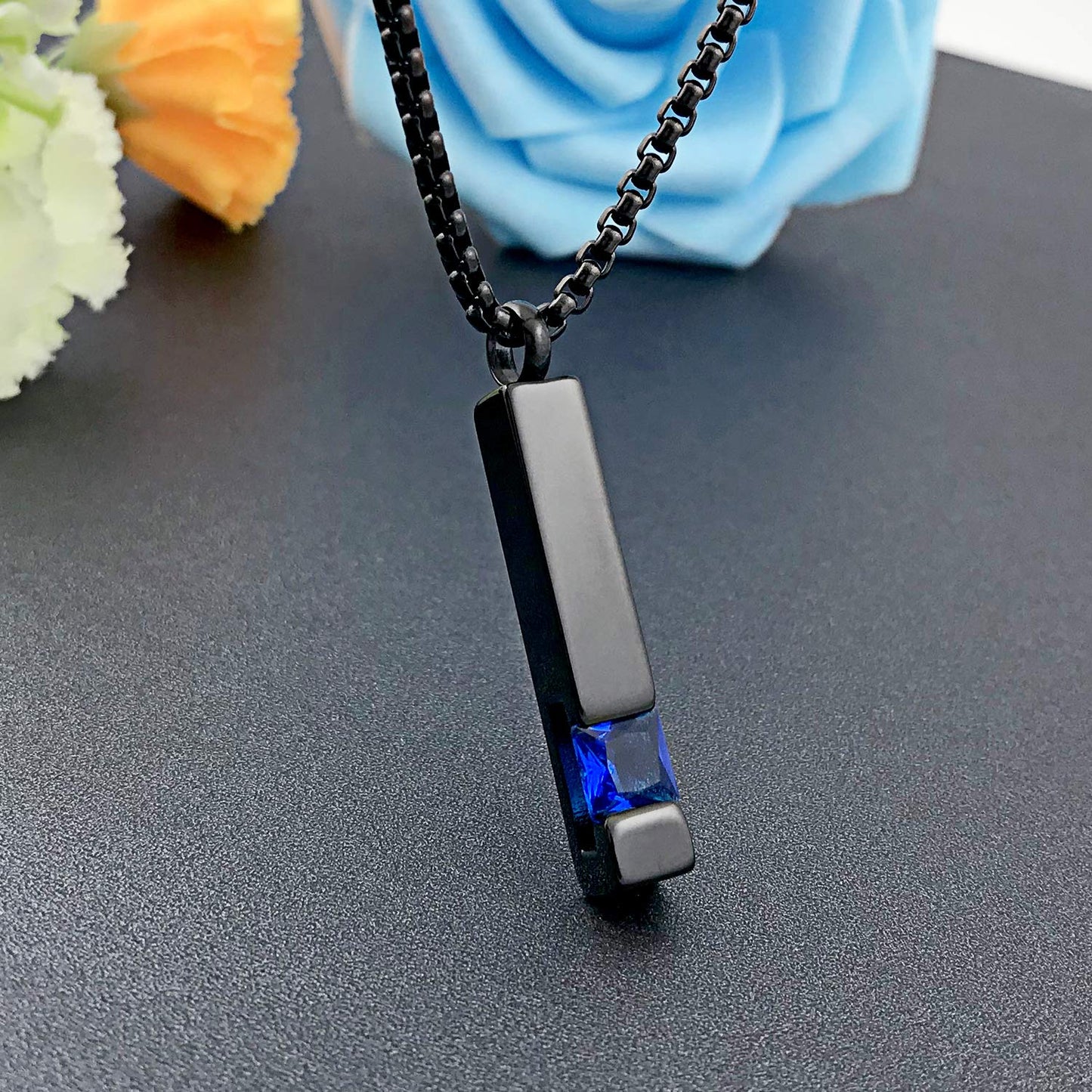 YOUFENG Urn Necklaces for Ashes Birthstone Cube Urns for Human Ashes Memorial Cremation Urn Locket Keepsake Ashes Jewelry (Septe
