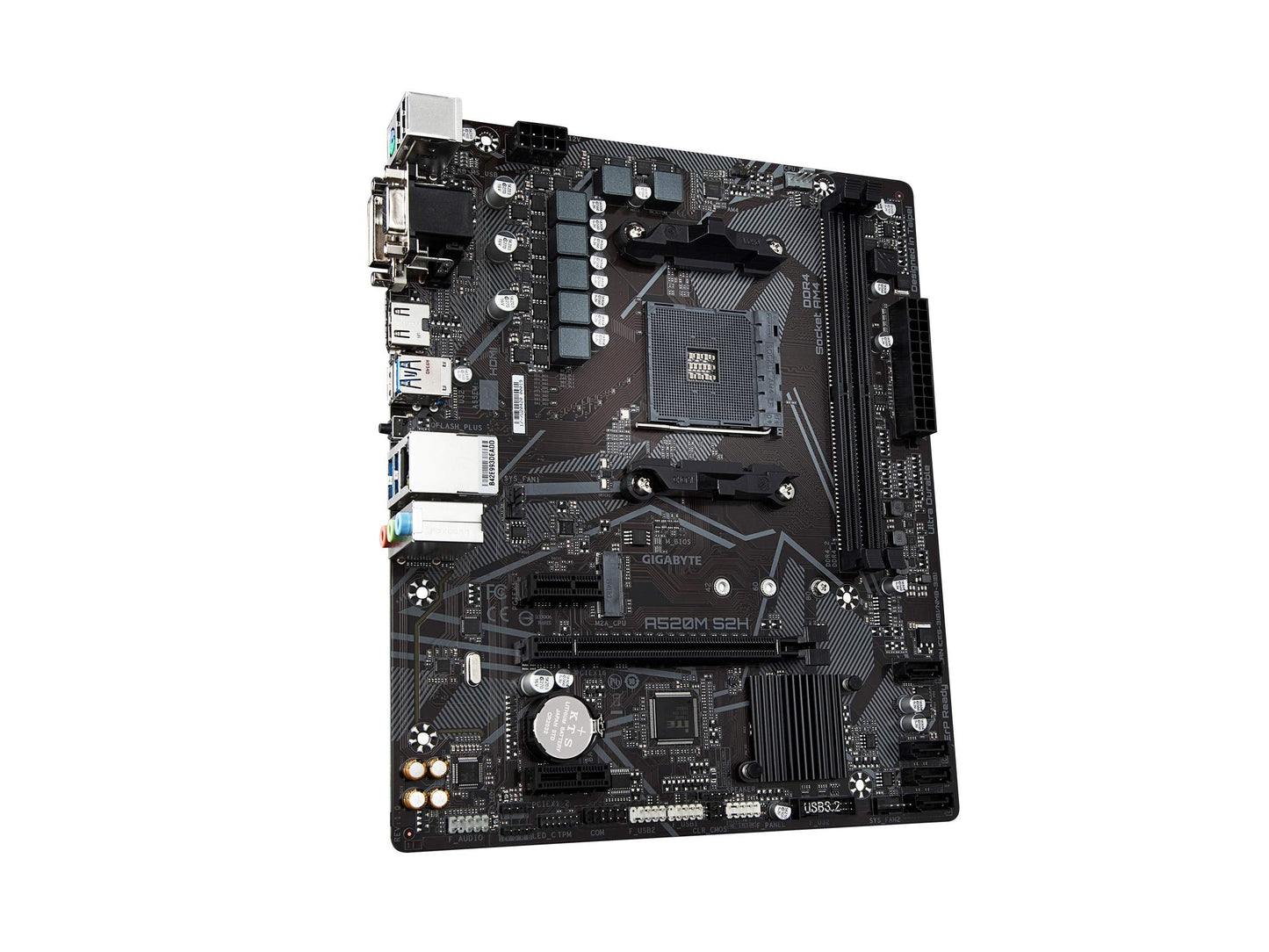 Gigabyte A520M S2H (Amd Ryzen Am4/Microatx/4+3 Phases Digital Pwm/Gigabyte Gaming Gbe Lan/Nvme Pcie 3.0 X4 M.2/3 Display Interfa
