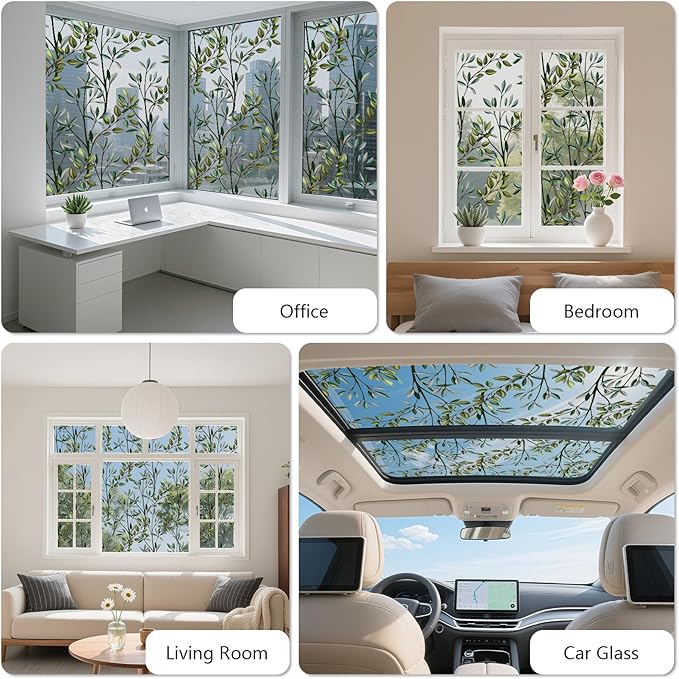 NINETREX One Way Window Privacy Film, Daytime Privacy Static Cling Sun Blocking Anti UV Reflective Window Tint for Home and Office 29.5 x 157.4 inches, Silver Leaf