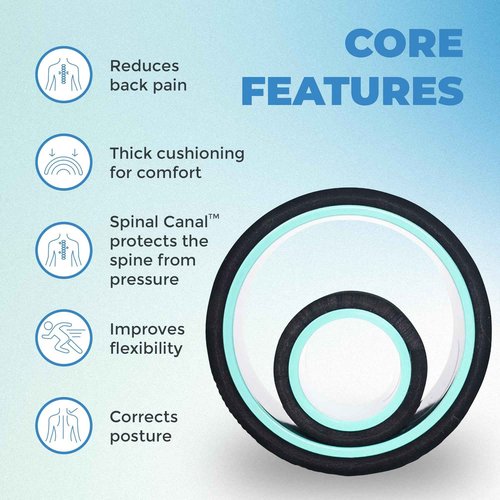 Chirp Wheel Foam Roller – Targeted Back & Neck Relief, Lumbar Spine Stretcher, Spinal Decompression Back Stretcher, Massage Roller with Density Foam for Physical Therapy, Supports 500lbs, 2-Pack Mint