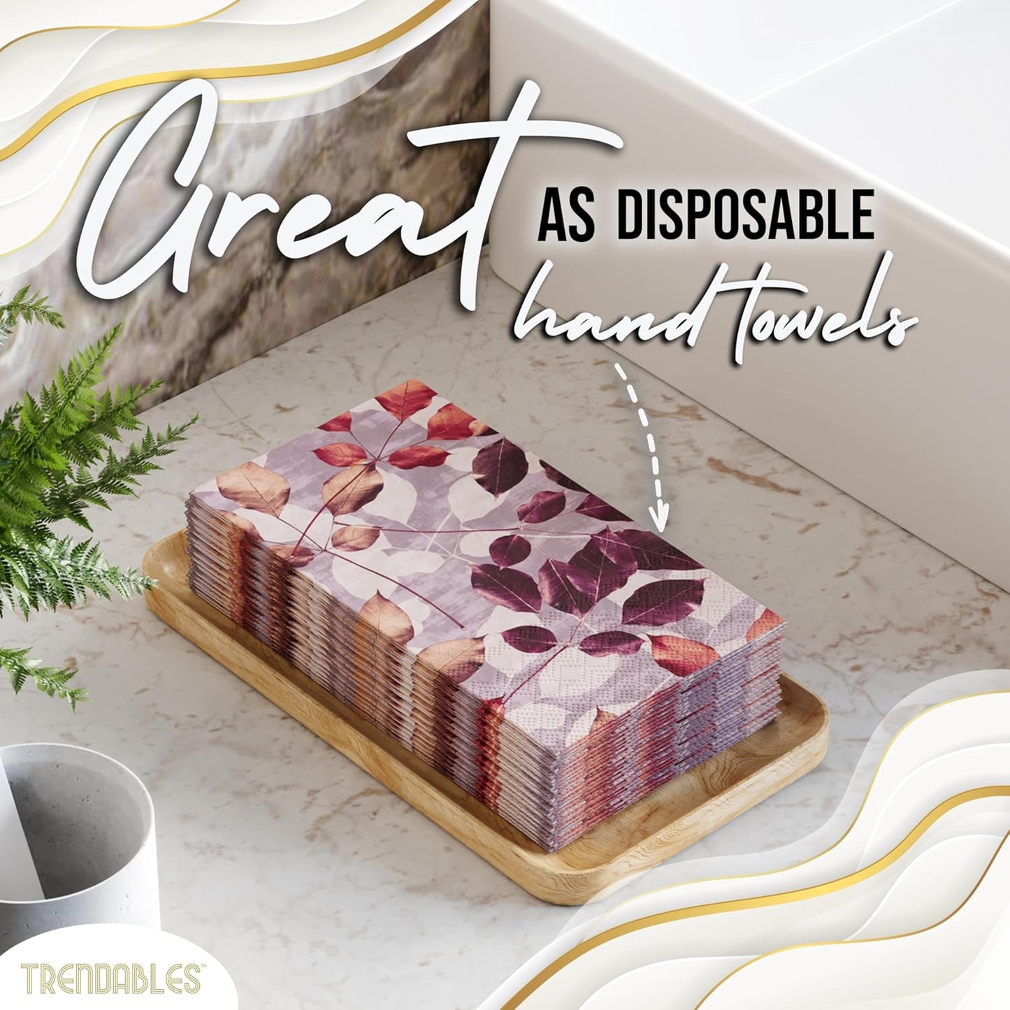 Trendables Floral Napkins for decoupage 200 Pcs 3 Ply floral paper napkins decorative Guest Towels Disposable Bathroom, Flower Design For Tea Party Decorations, Dinners & Weddings