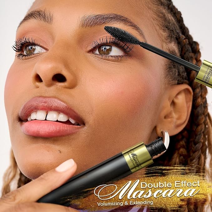 Waterproof Mascara Black, Mascara Volume and Length Smudge-proof Curling Eyelashes for 24H Charming Eye Make up, Vegan and Cruelty Free