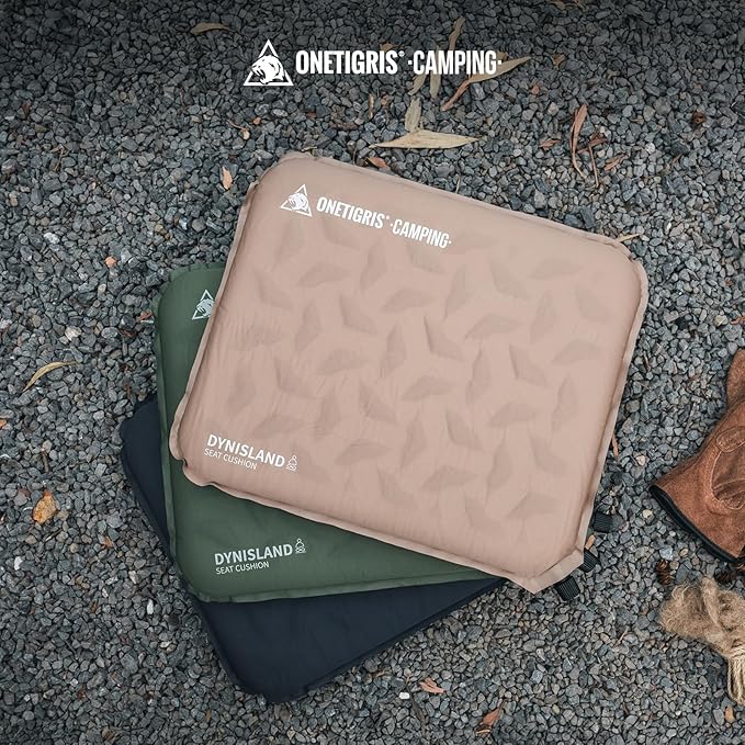 ONETIGRIS Inflatable Seat Cushion - Lightweight & Waterproof Inflatable Camping Seat Cushion Travel Cushion Stadium Seat Office Chair Car Pad