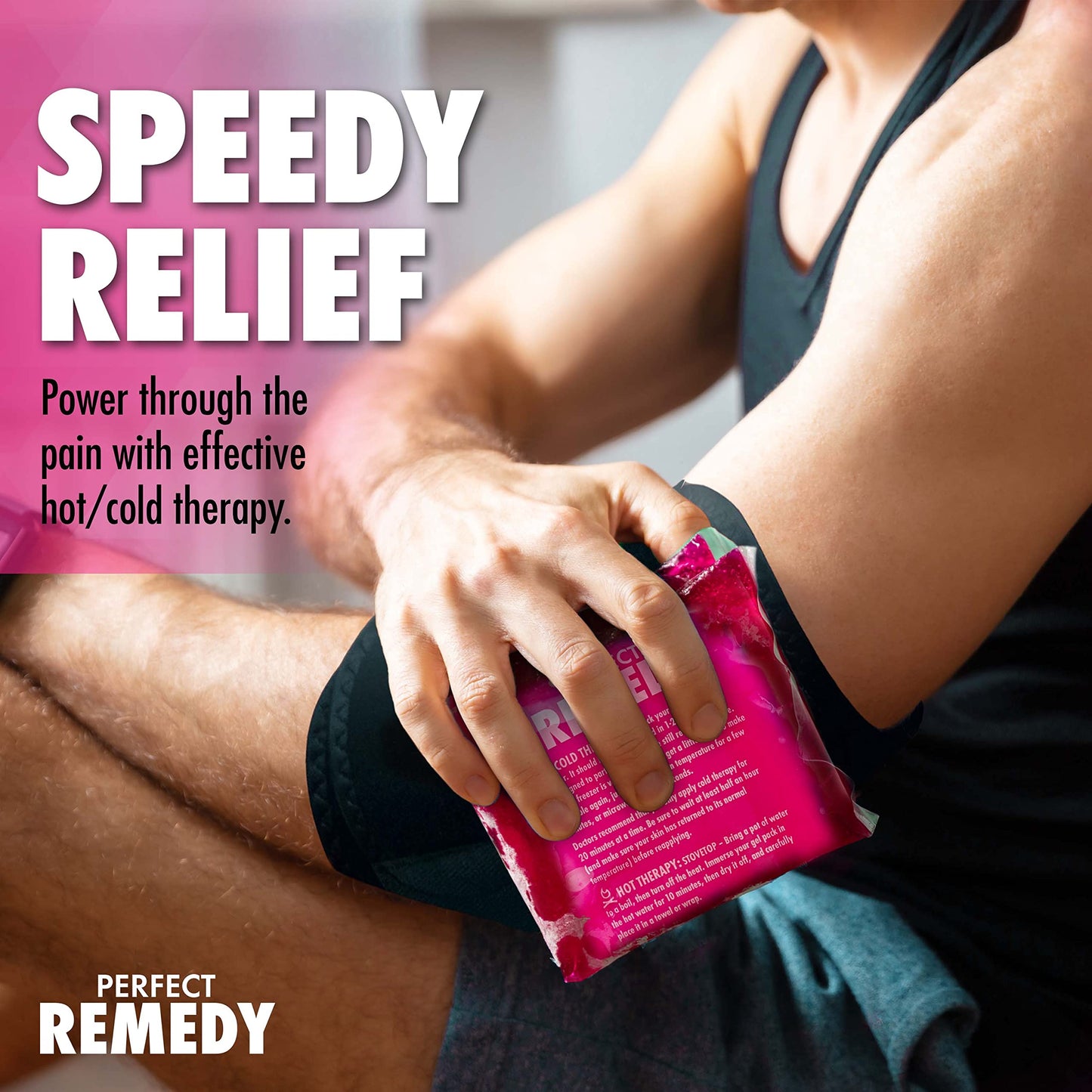 Perfect Remedy 2-Pack Gel Ice Packs for Injuries, Soft and Flexible Hot & Cold Compress, Soothing Ice Pack Aid for Sprains Strains & Soreness conditions, Alternative to Hot Water Bottles (Pink, Large)