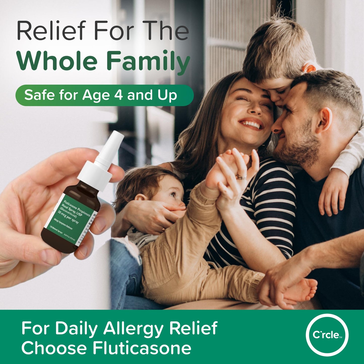 Fluticasone Nasal Spray Allergy Relief - 24 Hour Non Drowsy Allergy Nasal - Nose Spray Relief for Sinus Allergies - Prescription Strength Fluticasone Propionate 50mcg - 2 Month Supply
