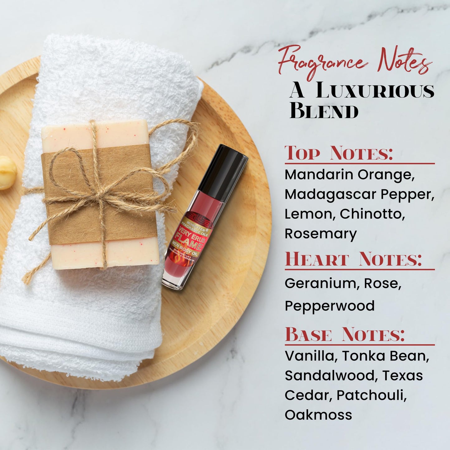 MOBETTER FRAGRANCE OILS Very Erus Flame Men Body Oil (10ml Roll On), Travel Size, Aquatic Scent, Top notes are Mandarin Orange, Madagascar Pepper, Lemon, Chinotto and Rosemary