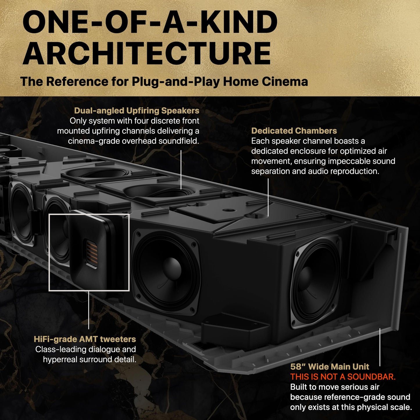 Nakamichi Dragon 11.1.6 Ch Surround System w Dolby Atmos/DTS:X Pro (Pro Cinema Engine), HiFi AMTs, Reference 12" Sub, Bipolar Surr, 6 Discrete Height Ch, 3000 Watts Max Output. AVR Grade Soundbar