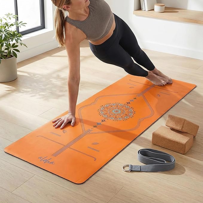 Aloha Bliss Premium Yoga Mat – 72” x 27 - Thick, Non-Slip & Durable | Sweat-Resistant, Lightweight & Portable | Perfect for Yoga, Pilates, Home Workouts, Gym & Studio Practice - Eco-Friendly