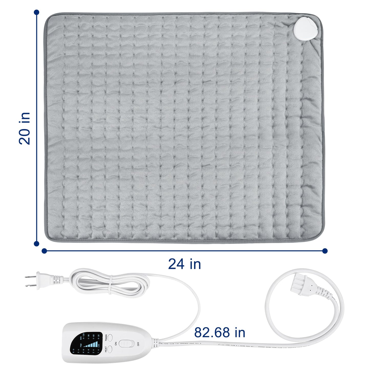 Electric Heating pad for Back Neck Shoulder Knee Arms Legs- Electric Heat Pads with 6 Heat Settings & Auto Shut Off &Dry/Moist Heat Heating Pad for Birthday Mother Father Girl Men Women