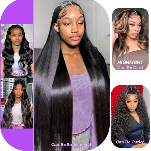 30 Inch 13x6 Body Wave Lace Front Wigs Human Hair 200% Density HD Lace Front Wigs Human Hair Pre Plucked Natural Color Glueless Wig 100% Virgin Lace Front Wigs for Women