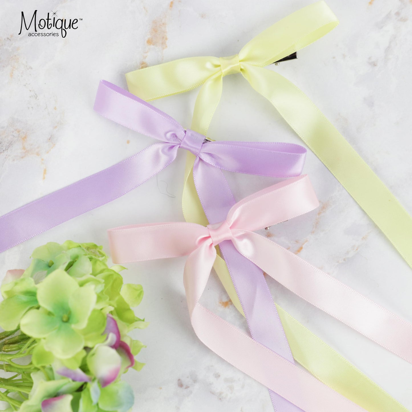 2PCS Silky Satin Hair Bows Hair Clip Ribbon Accessories Ponytail Holder Hair Bow for Women Girls Teens (Mint)