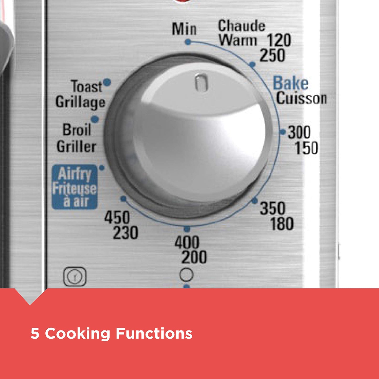 BLACK+DECKER Crisp 'N Bake Air Fry Countertop Convection Toaster Oven, XL Capacity, 8-Slice, 5-in-1, Fits 9” x 13” pan,12” Pizza, 60-Min Timer, Bake, Broil, Air Fry, Toast, Keep Warm, Stainless Steel