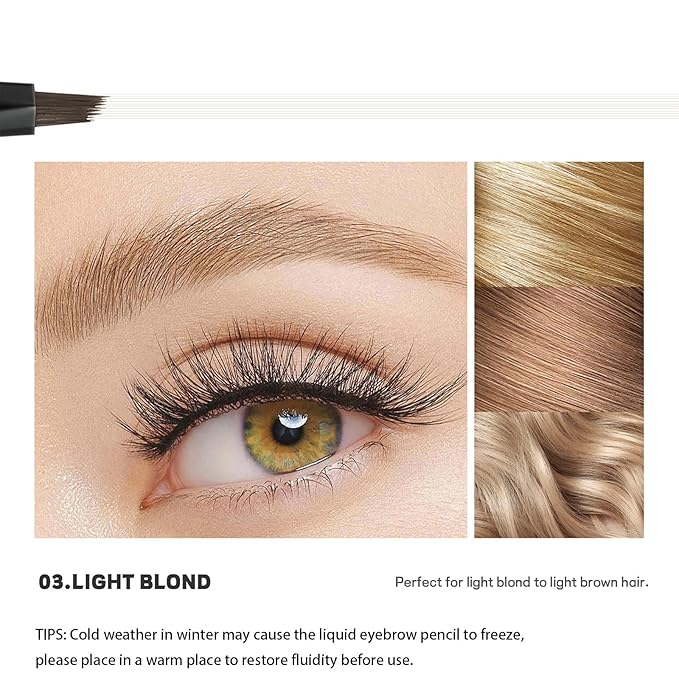Microblading Eyebrow Pencil, Liquid Magical Multi-Tip Eyebrow Pencils for Women, Waterproof Eyebrow Pen for Natural Brow, Long Lasting Eyebrow Dye with Hair Like Strokes Brows Makeup Pen