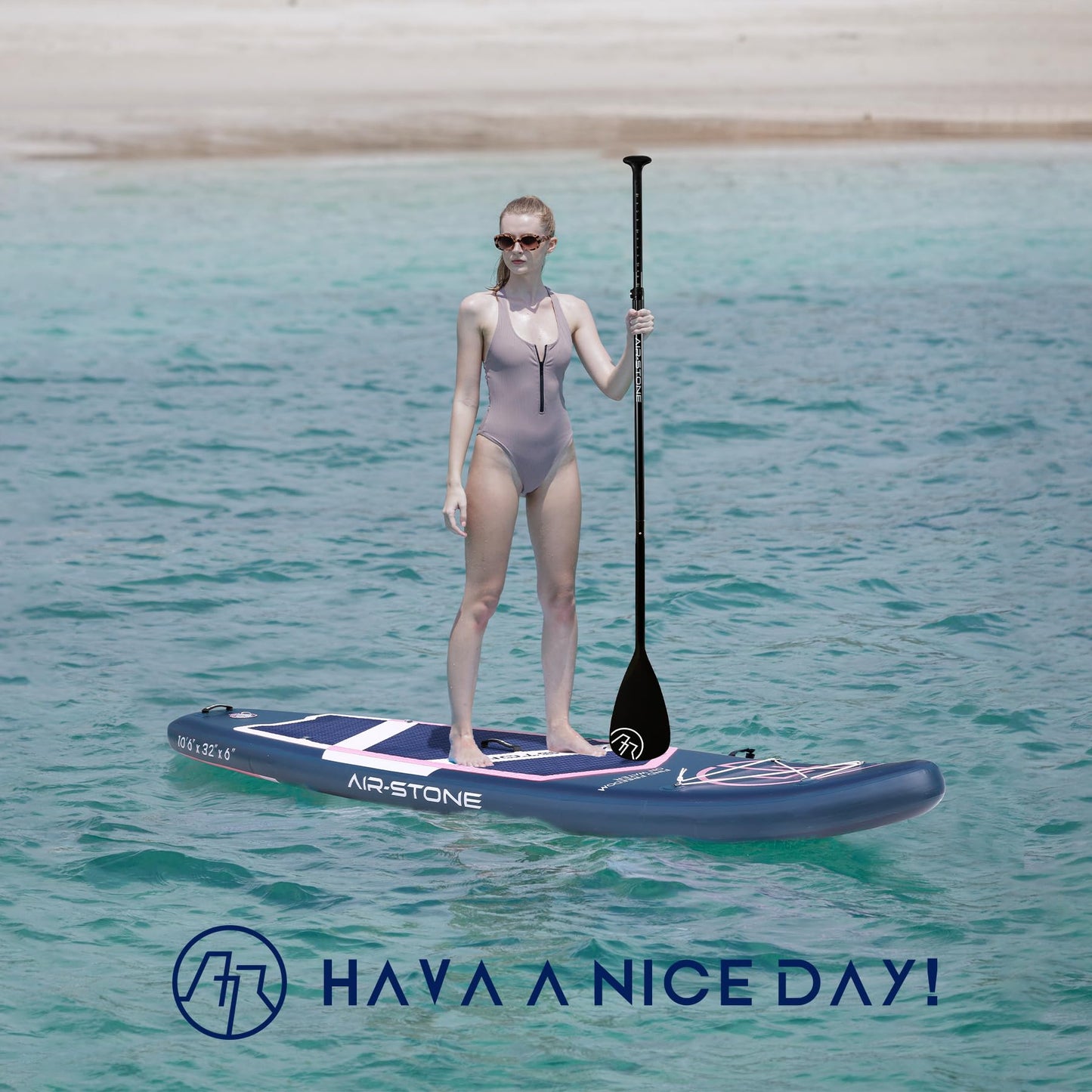 AIR-STONE Inflatable Paddle Board - 10'6" SUP for Adults, Ultra-Stable & Lightweight, All-Around Design for Surfing, Fishing, Yoga, Includes Full Accessories Set-Planet Navy