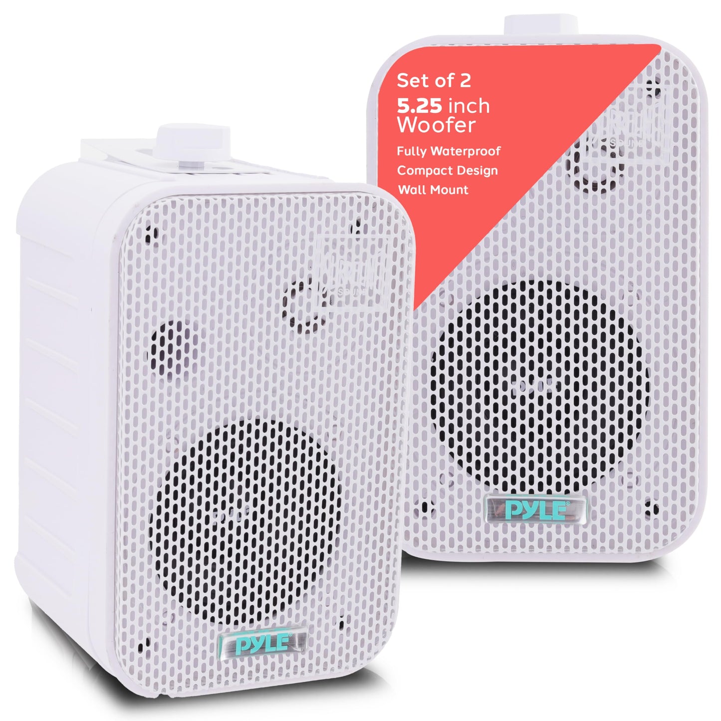 Pyle - Indoor / Outdoor Waterproof Speaker System - 5.25 Inch Pair Of Weatherproof Wall/Ceiling Mounted Speakers With Heavy Duty