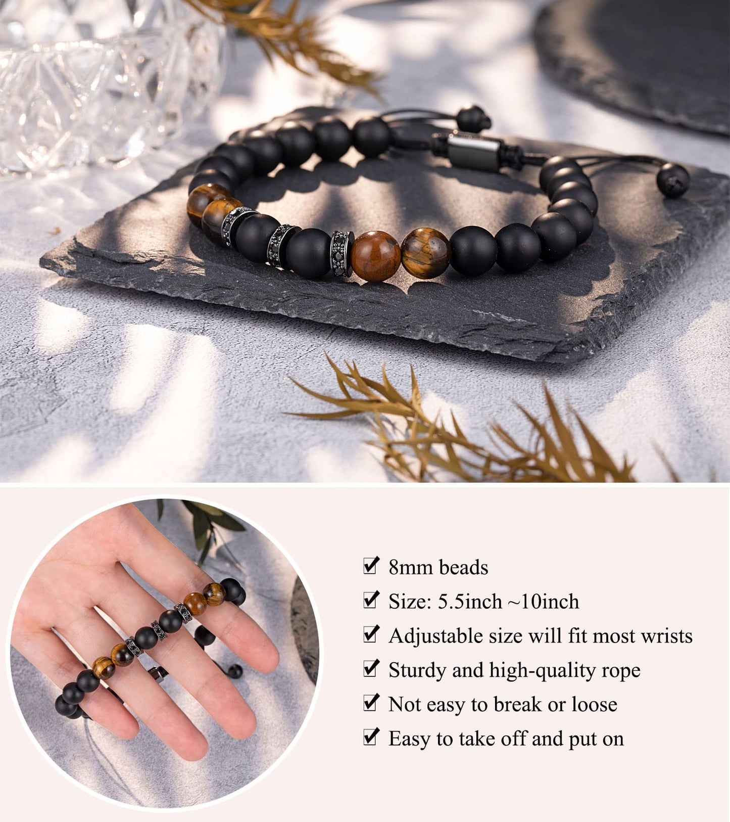 UNGENT THEM Fathers' Day Gifts for Husband from Wife, Husband Birthday Gift Ideas Bracelet Anniversary Christmas Sweetest Valent