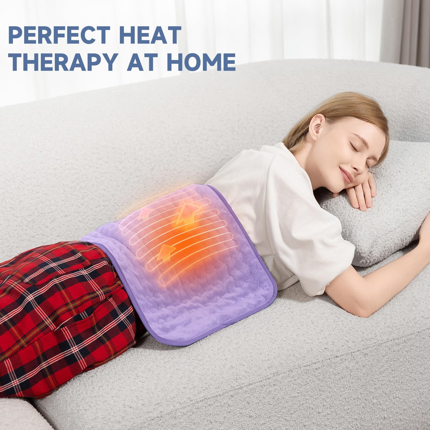 Heating Pad for Women Cramps and Back Pain Relief, Electric Heat Pad with 6 Heat Settings, Moist/Dry Heat, Auto Shut-Off, Soft & Washable, Ideal Gift for Mom, Wife, Daughter