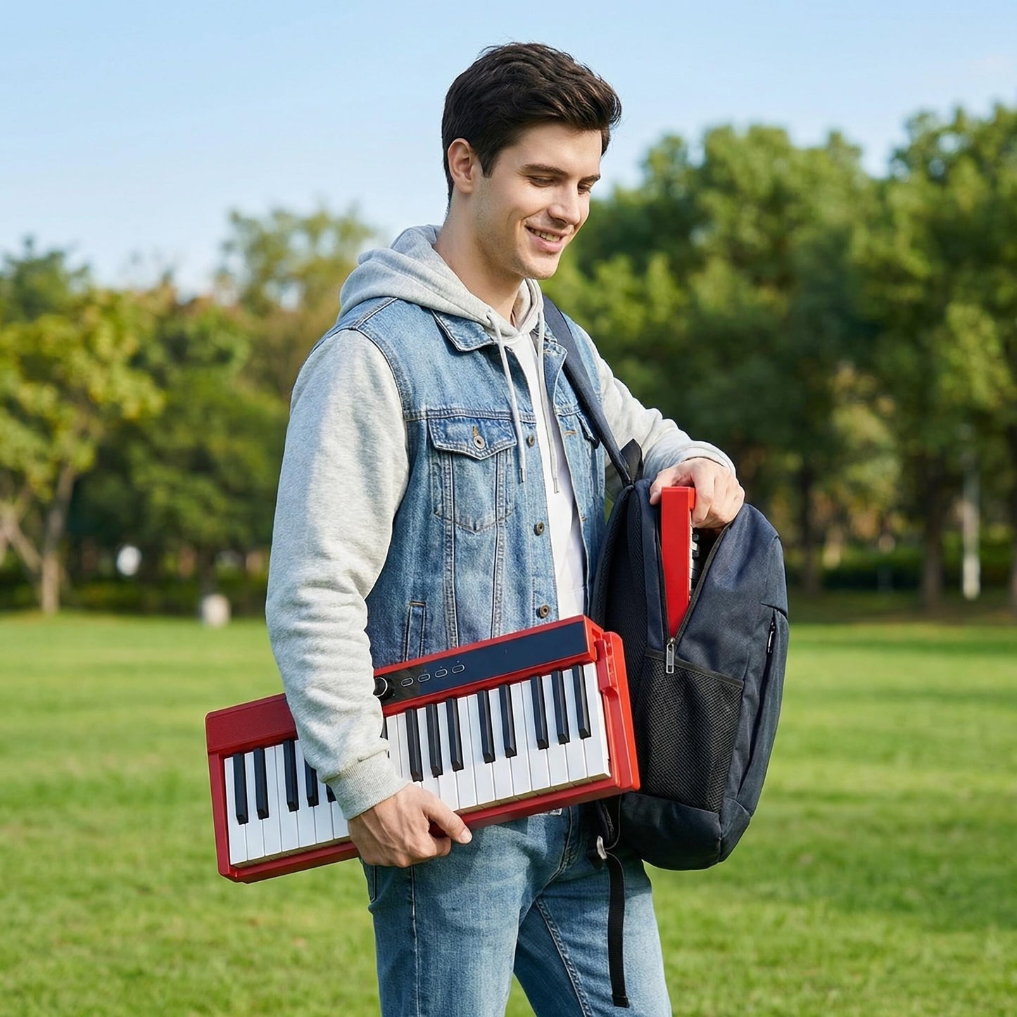 Coolmusic Beginner Digital Piano 88 Key Semi-Weighted Keyboard, Portable Electric Piano with Sustain Pedal, Power Supply