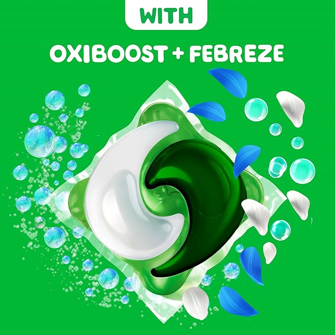 Gain Flings Ultra Oxi Laundry Detergent Pacs, 76 Count, Waterfall Delight Scent, 3-in-1, HE Compatible