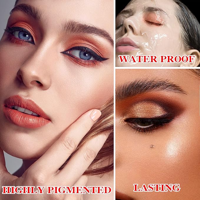 12 Shades Nude Matte Eyeshadow Palette,Shimmer Naked Eyeshadow Palette,Eye Shadow Palette Natural Flash Waterproof Durable Smoked Professional Makeup Palette With Brush(Pearl)
