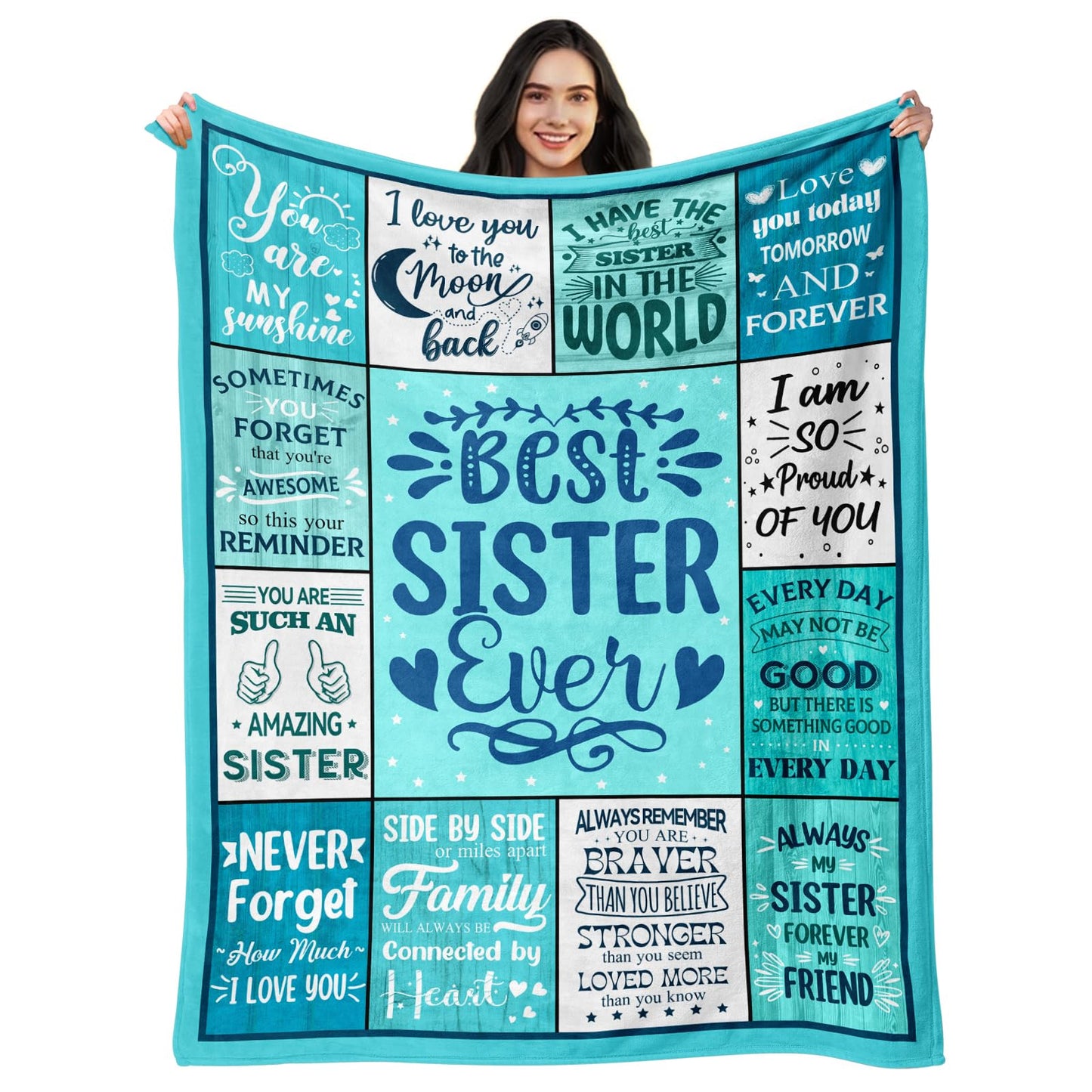 NIVAY Sister Birthday Gifts Ideas Adult - Sisters Blanket Gifts from Siste Brother - Best Cool Unique Presents for Adult Sister - Birthday Presents for Sisters Blanket Gift 50"X60"