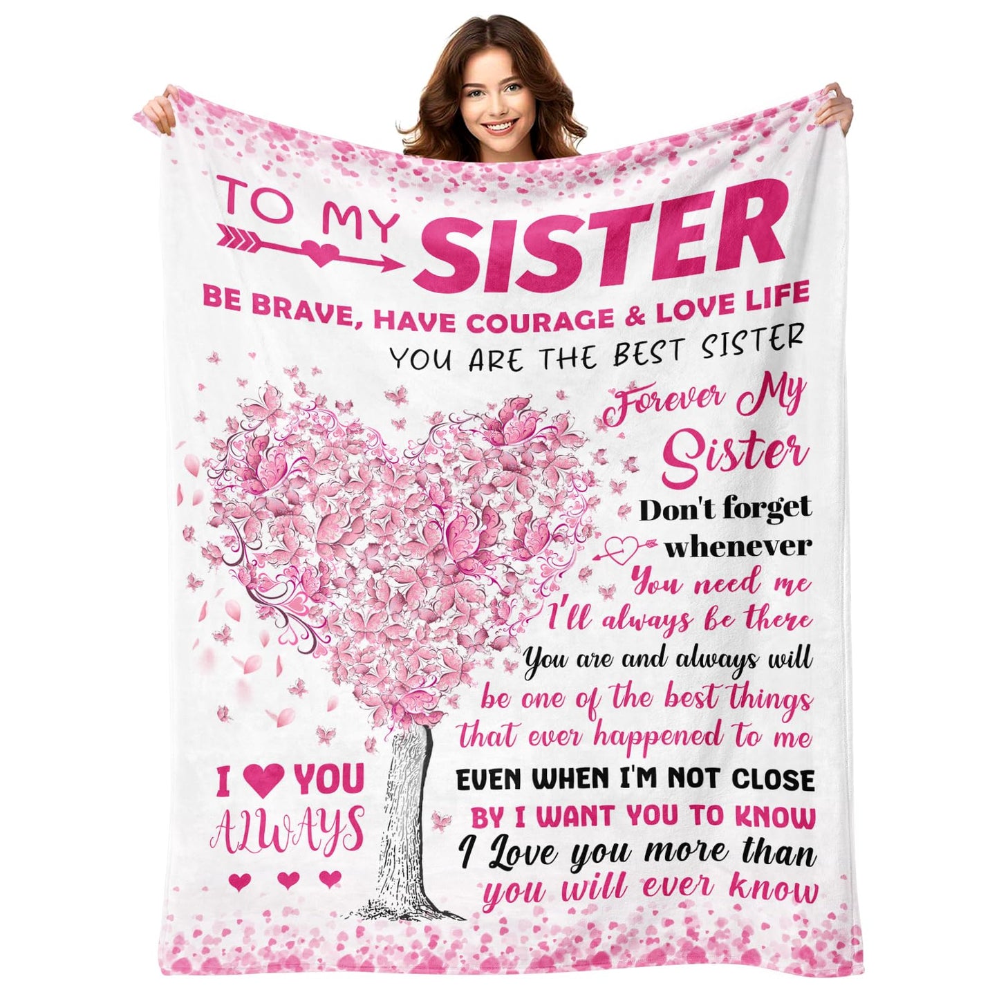 YPURTSD Birthday Gifts for Sister - Sisters Gifts from Sis - Big Sis Presents for Girl - Christmas Valentines Mothers Day Birthday Blanket Presents for Sissy Adult - Sissy Throw Blanket 50"x60"