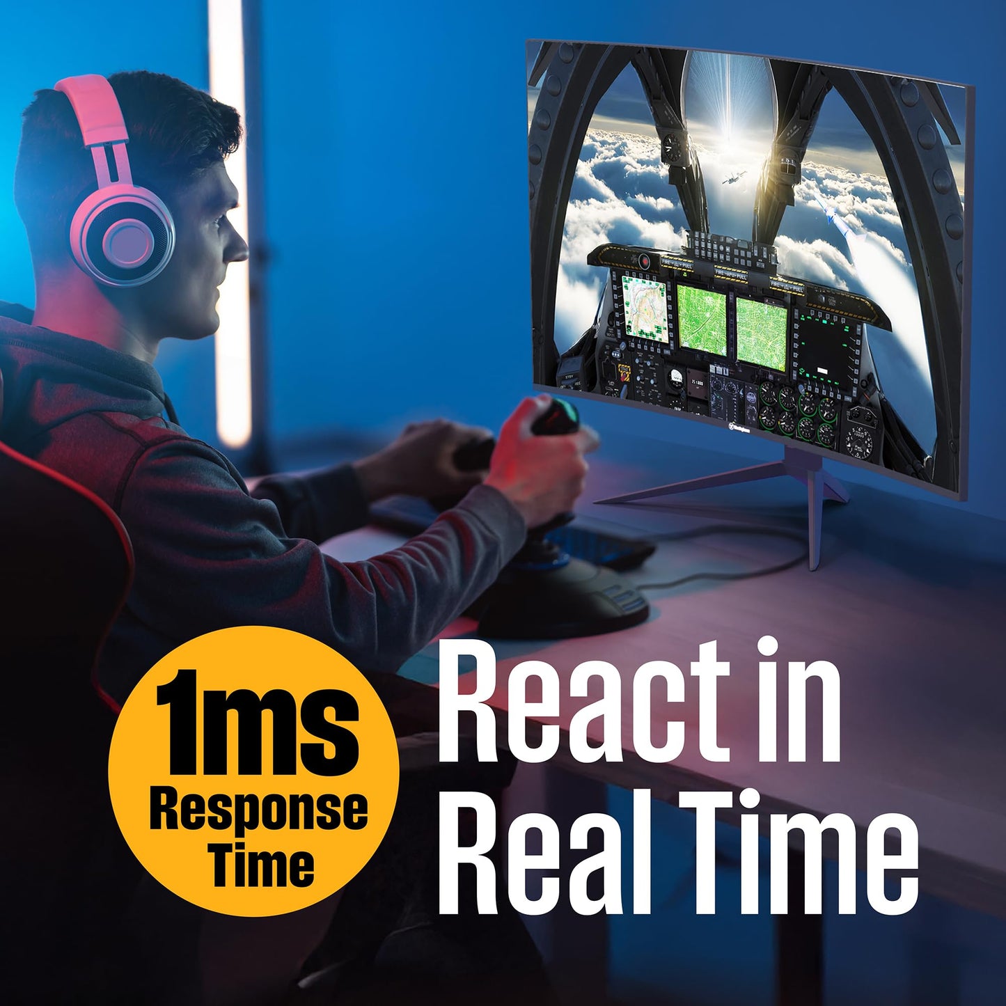 Westinghouse 32 Inch Curved Gaming Monitor, FHD 1080P, 3000:1 Contrast Ratio, 118% sRGB, 1500R, 165Hz, 1ms, AMD FreeSync, Eyecare, for PC Games with Built-in Speakers, DisplayPort, HDMIx2