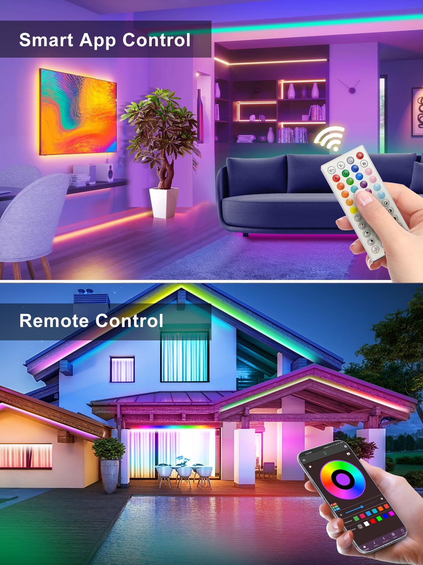 Ledagic 32.8ft LED Neon Rope Lights with App and Remote Control, IP65 Waterproof Neon Strip Lights for Outdoor Indoor, DIY Design Flexible Led Rope Lights for Bedroom, Living, Gaming, Party Decor